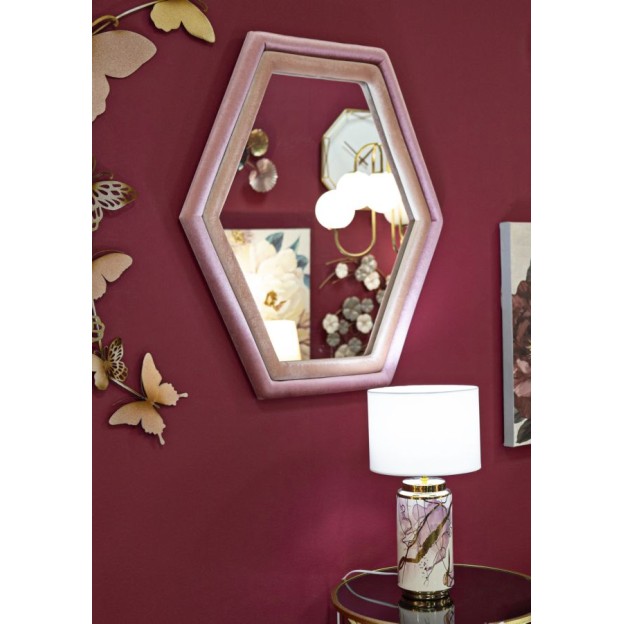 OGLINDA DE PERETE TONY MIX ROZ VELVET 75X4X80