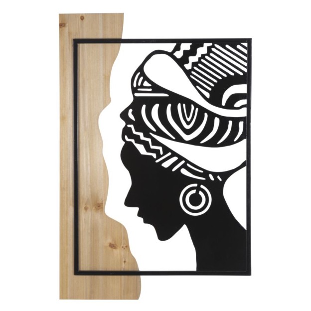 PANOU DE PERETE TRIBAL FIER SI LEMN CM 53X2X80