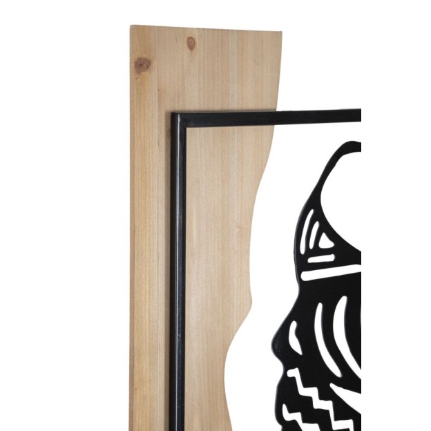 PANOU DE PERETE TRIBAL FIER SI LEMN CM 53X2X80