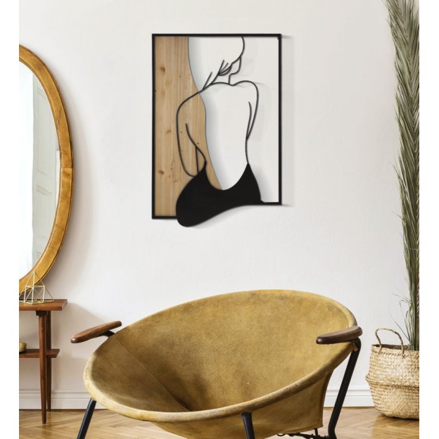 PANOU DE PERETE BEAUTY FIER SI LEMN 60X2X90