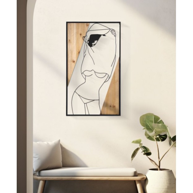 PANOU PERETE -B- FIER SI LEMN CM 50X2X90