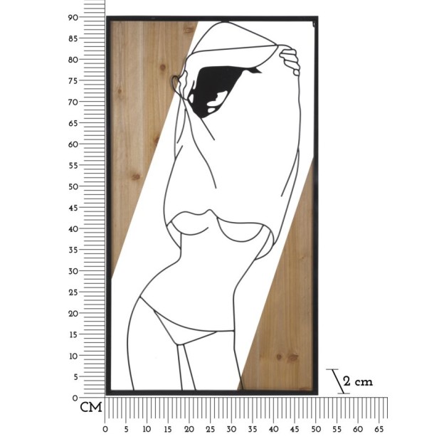 PANOU PERETE -B- FIER SI LEMN CM 50X2X90