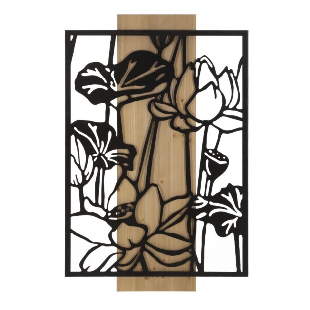 PANOU DE PERETE LOTUS FIER SI LEMN CM 60X2X90