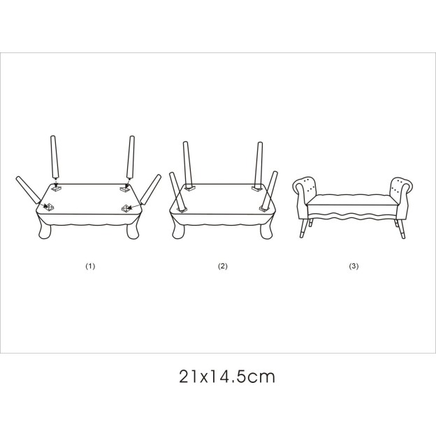 BANCĂ PARIS GRIGIA/AUR CM 120X40X60
