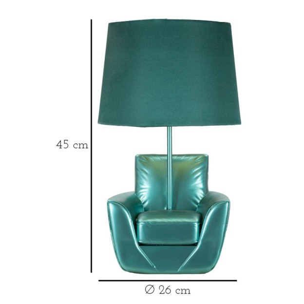 LAMPĂ DE MASA MIDCENTURY TURCOIZ CM Ø 26X43