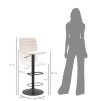 SCAUN DE BAR ÎNALT ALB 43X49,5X85,5-107(SAZ CM 61-82,5) SET 2BUC