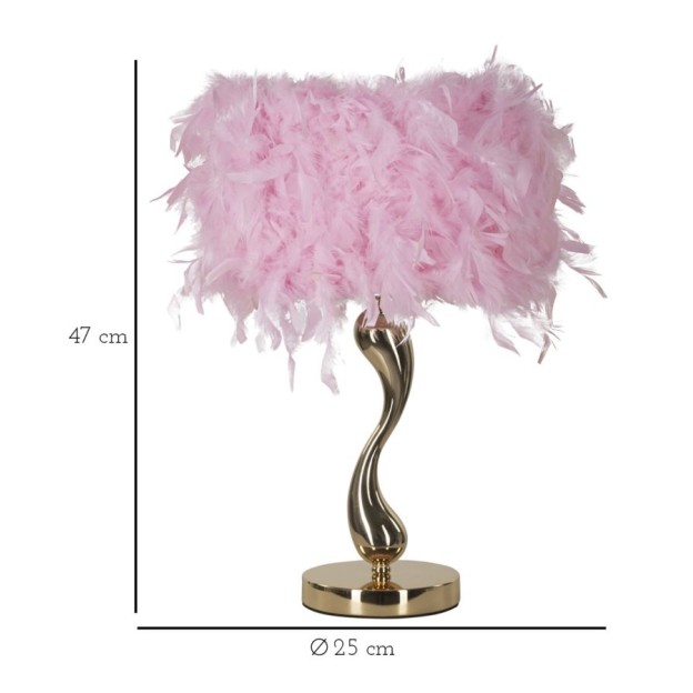 LAMPA DE MASA COUS ROZ CM Ø 25X47