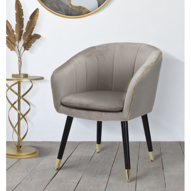 SCAUN PARIS GRIGIA/GOLD CM 62X58X78