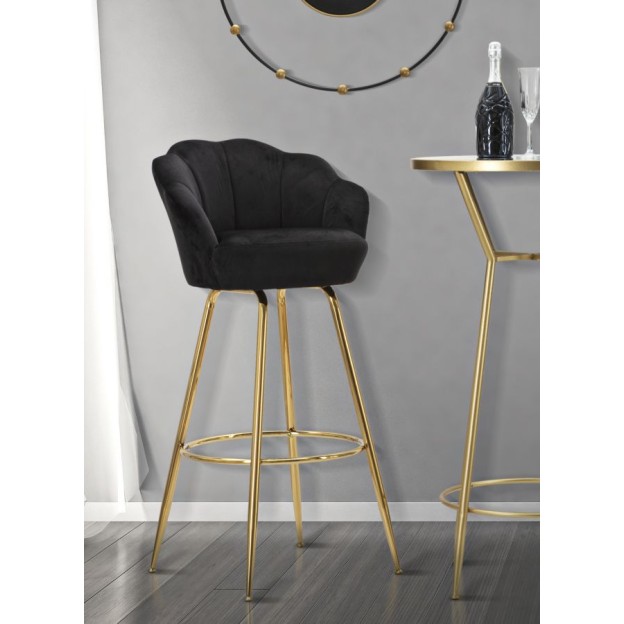 TABURET DE BAR BAR VIENNA NERO CM 55X53X110
