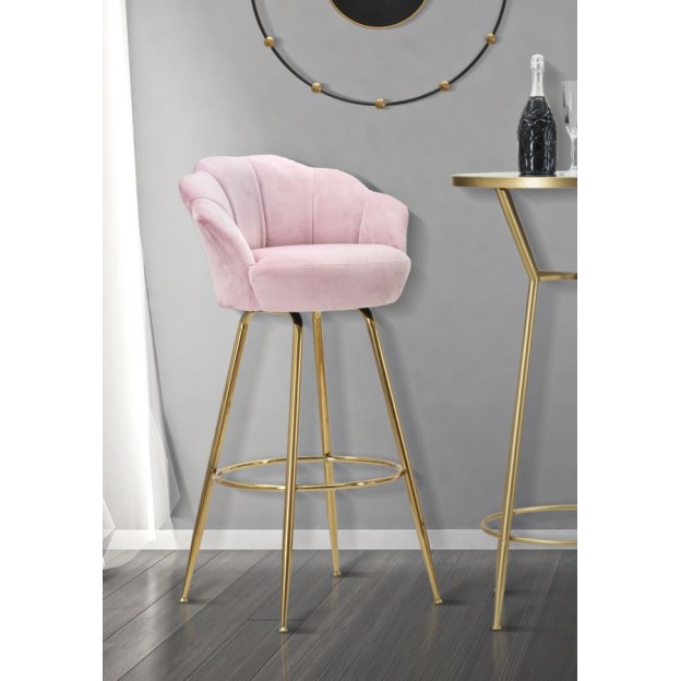TABURET BAR BAR VIENNA ROSA CM 55X53X110