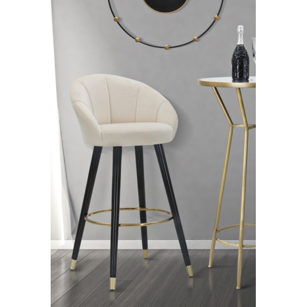 TABURET DE BAR PRAGA CREMA CM 55X56X104