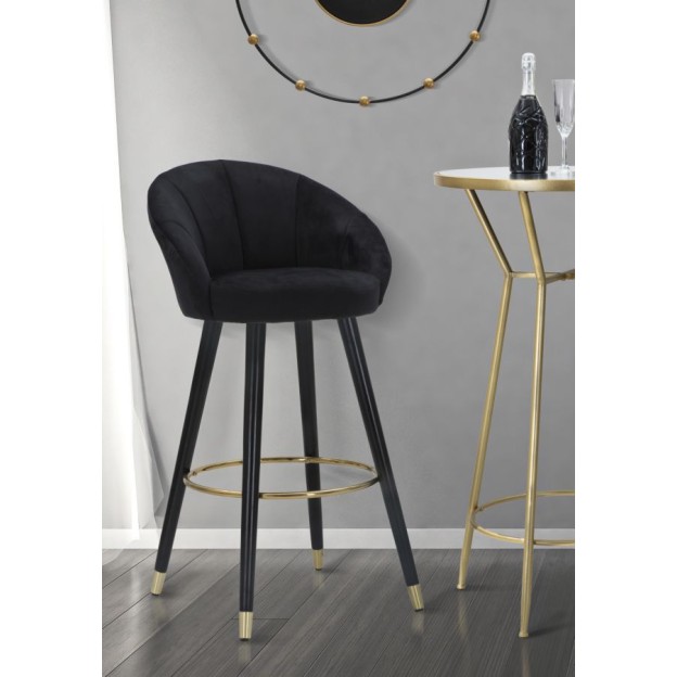 TABURET DE BAR PRAGA NERO CM 55X56X104