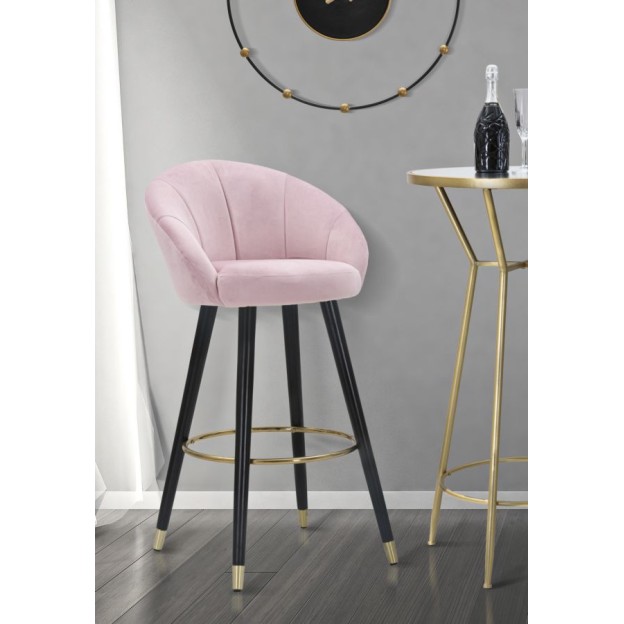 TABURET DE BAR PRAGA ROSA CM 55X56X104