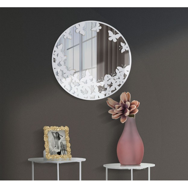 OGLINDA DE PERETE FLUTURE ALB 62,5X2,3
