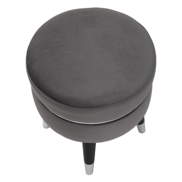 TABURET DE BAR PARIS GRIGIO/SILVER CM Ø 35X40,5