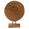 SCULPTURA MONEDA DIN LEMN DE TEC 30X1,5X40