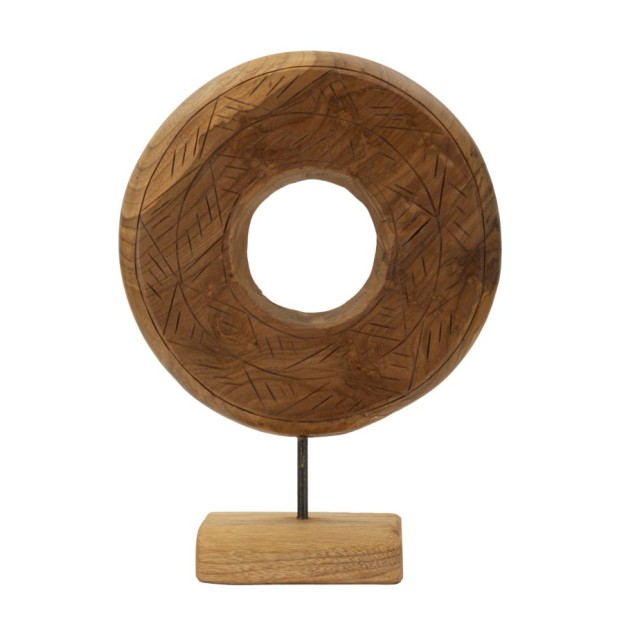 SCULPTURA DORAT DIN LEMN DE TEC 28X10X38