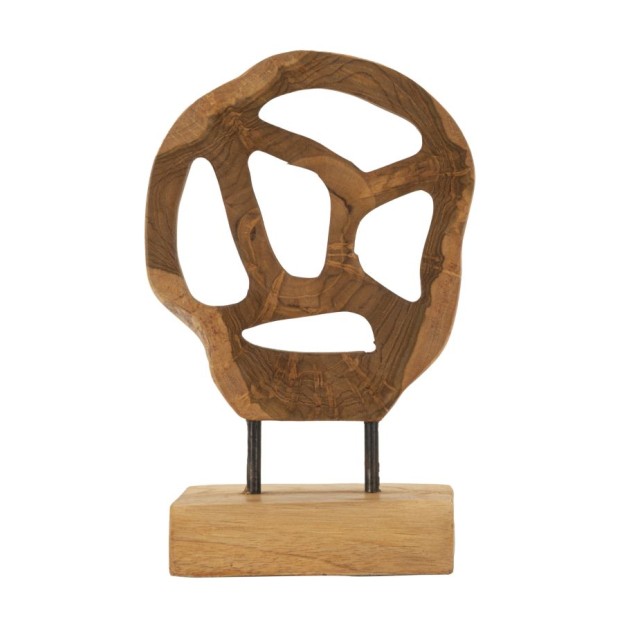 SCULPTURA LUBANG DIN LEMN DE TEC 18X10X27