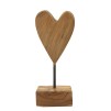 SCULPTURA  DIN LEMN DE TEC INIMA 10X10X25