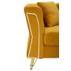 CANAPEA EMY MUSTARD CU PERNE CM 162X83X76