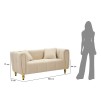 CANAPEA CU PERNE ALMA CREMA 155X81X71