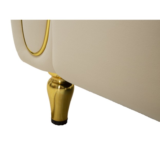 CANAPEA CU PERNE ALMA CREMA 155X81X71