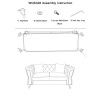 CANAPEA EMY MUSTARD CU PERNE CM 162X83X76