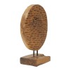 SCULPTURA MONEDA DIN LEMN DE TEC 30X1,5X40