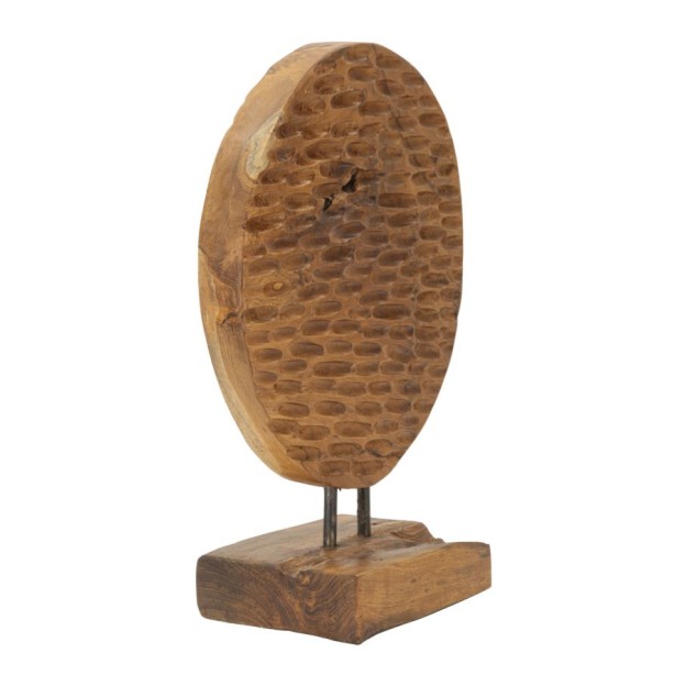 SCULPTURA MONEDA DIN LEMN DE TEC 30X1,5X40