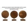 SCULPTURA MONEDA DIN LEMN DE TEC 30X1,5X40
