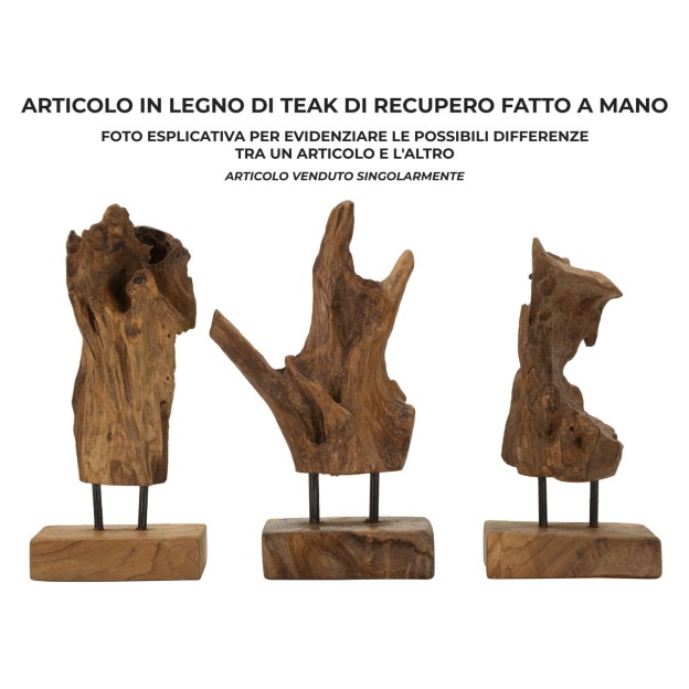 FIGURINA SCULPTURA AKAR DIN LEMN DE TEC 20X11X34