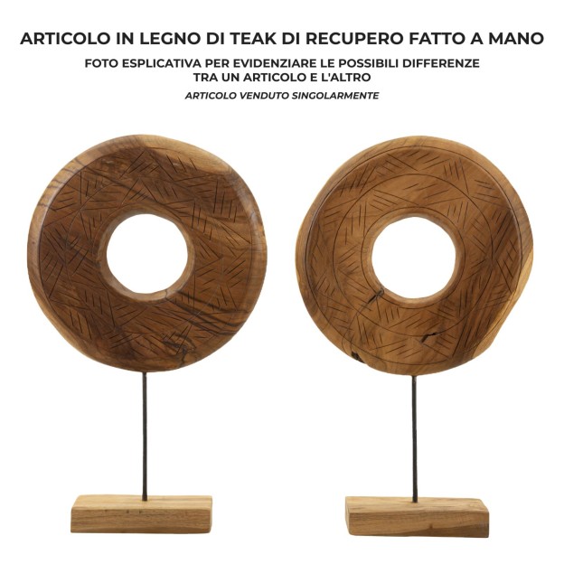 SCULPTURA  DIN LEMN DE TEC 35X10X58