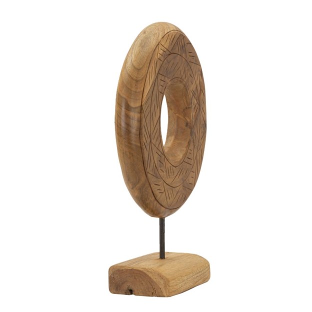 SCULPTURA DORAT DIN LEMN DE TEC 28X10X38