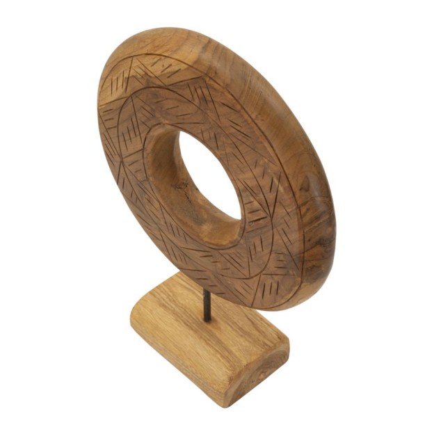 SCULPTURA DORAT DIN LEMN DE TEC 28X10X38