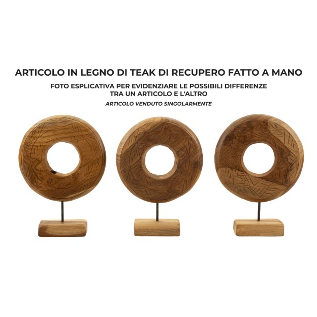 SCULPTURA DORAT DIN LEMN DE TEC 28X10X38