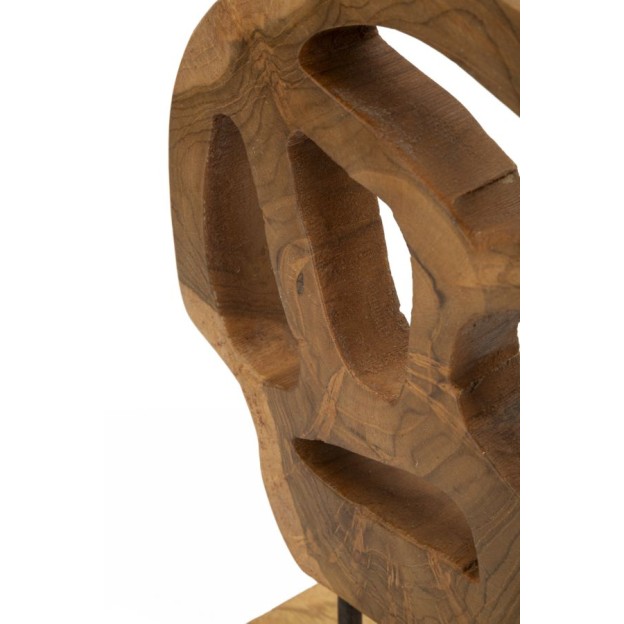 SCULPTURA LUBANG DIN LEMN DE TEC 18X10X27