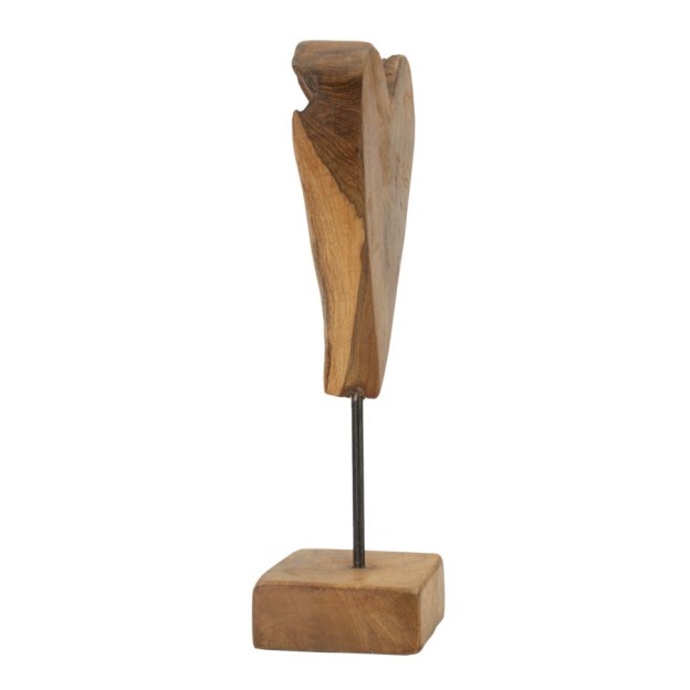 SCULPTURA  DIN LEMN DE TEC INIMA 15X10X35