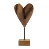 SCULPTURA  DIN LEMN DE TEC INIMA 15X10X35