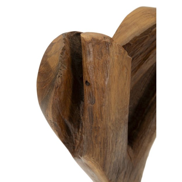 SCULPTURA  DIN LEMN DE TEC INIMA 15X10X35