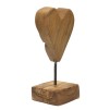 SCULPTURA  DIN LEMN DE TEC INIMA 10X10X25