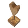 SCULPTURA  DIN LEMN DE TEC INIMA 10X10X25