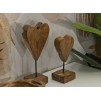 SCULPTURA  DIN LEMN DE TEC INIMA 10X10X25