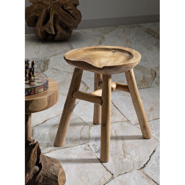 TABURET SEL SLIM DIN LEMN DE TEC 35X30X42