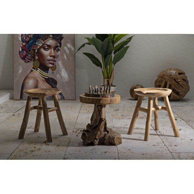 TABURET SEL SLIM DIN LEMN DE TEC 35X30X42
