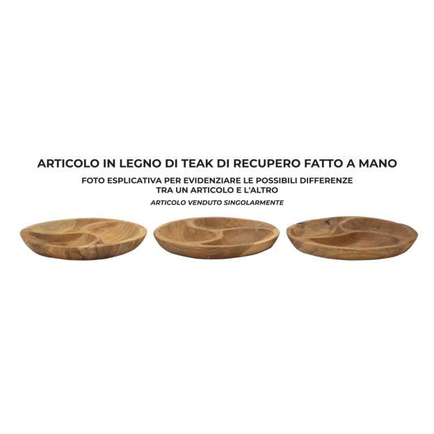 TAVA 3 PARTI  DIN LEMN DE TEC 25,5X3