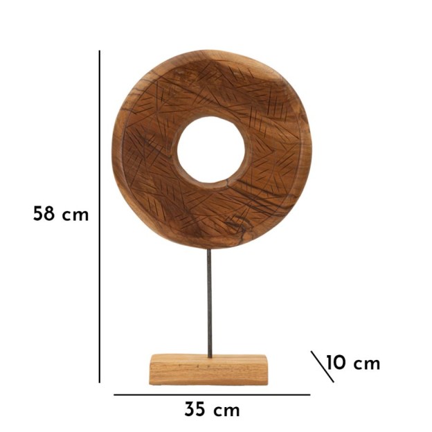 SCULPTURA  DIN LEMN DE TEC 35X10X58