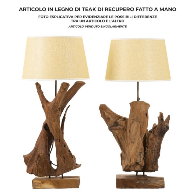 LAMPA LEMN DE TEC DA TAVOLO 35X80