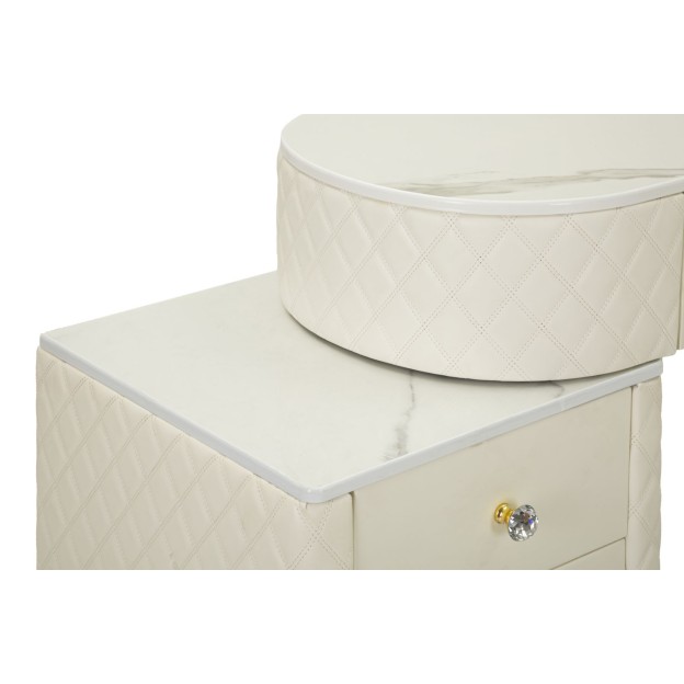 BIROU CU TABURET SHARON ALB 120X40X75 (DIMENSIUNE TABURET Ø36X39)