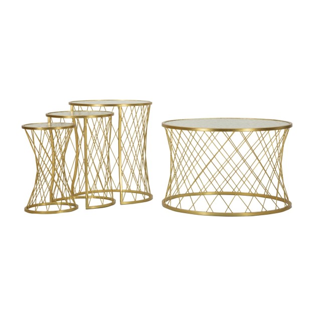 MASĂ NOAH GOLD SET 4 BUC CM Ø 70X45-47X54,5-36x50-28x45