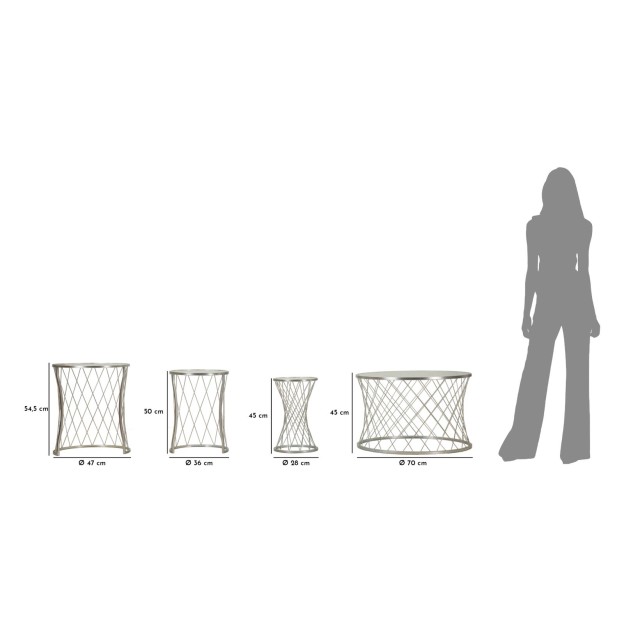 MASA NOAH SILVER SET 4 BUC 70X45-47X54,5-36x50-28x45